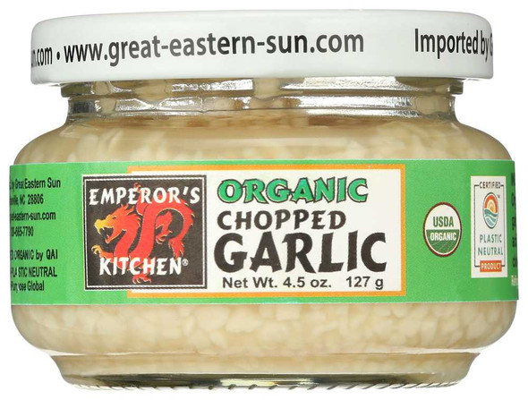EMPERORS KITCHEN: Organic Chopped Garlic, 4.5 oz New