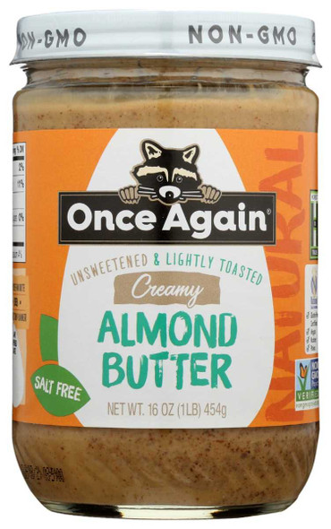 ONCE AGAIN: Nut Creamy Butter Almond Lightly Toasted, 16 oz New