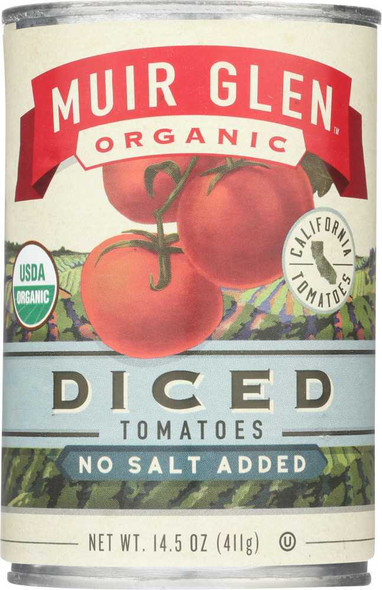 MUIR GLEN: Diced Tomatoes No Salt Added, 14.5 oz New