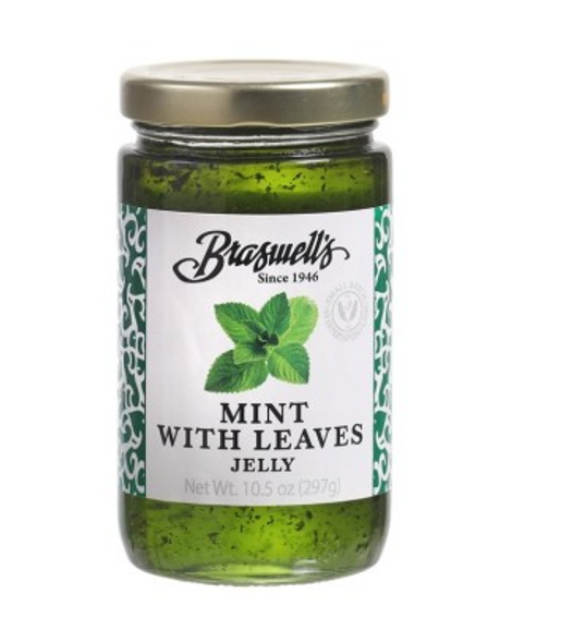 BRASWELL: Mint Jelly With Leaves, 10.5 oz New
