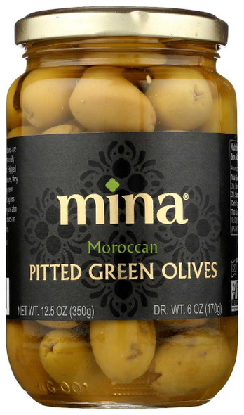 MINA: Olives Green Pittd Morocn, 12.5 oz New