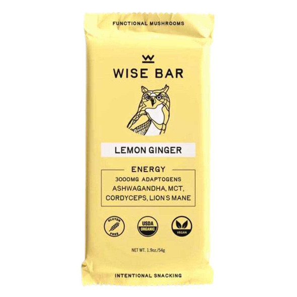 WISE BAR: Lemon Ginger Bar, 1.9 oz New