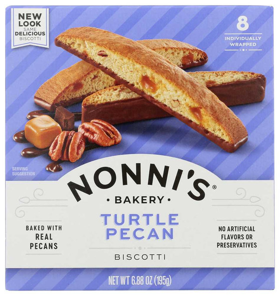 NONNIS: Turtle Pecan Biscotti 8 Pack, 6.88 oz New