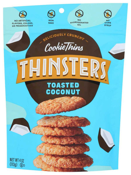 THINSTERS: Toasted Coconut Cookie Thins, 4 oz New
