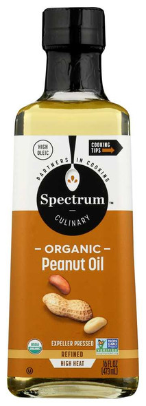 SPECTRUM CULINARY: Organic Peanut Oil Refined, 16 oz New