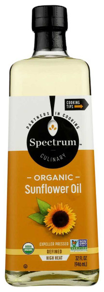 SPECTRUM NATURALS: Oil Sunflower High Heat Organic, 32 oz New