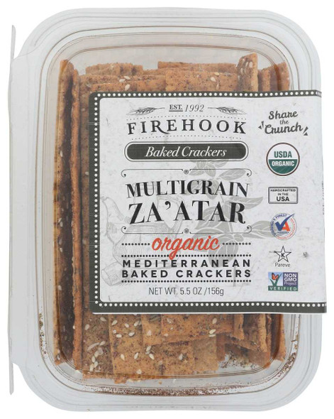 FIREHOOK: Organic Crackers Multigrain Zaatar, 6 oz New
