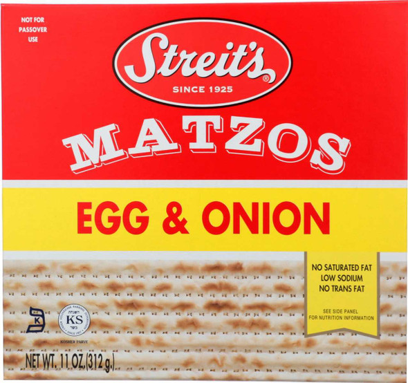 STREITS: Egg and Onion Matzos, 11 oz New