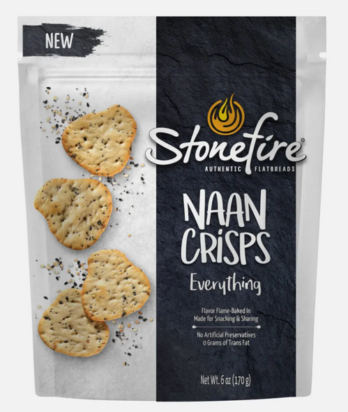 STONEFIRE: Crisps Naan Everything, 6 OZ New