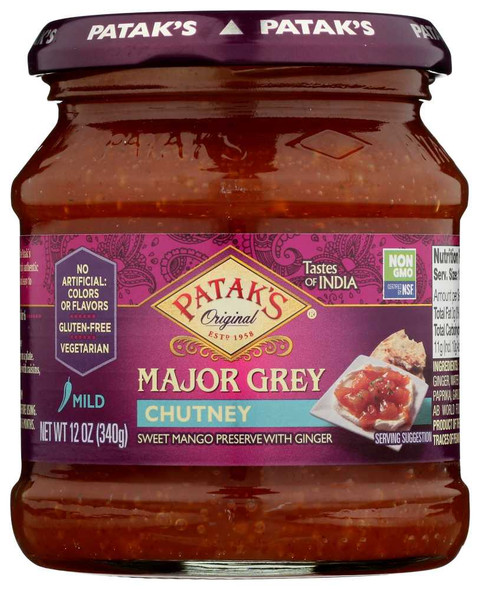 PATAK'S: Major Grey Chutney Mango Preserve with Ginger, 12 oz New