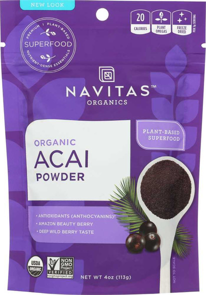 NAVITAS: Organic Acai Powder, 4 oz New