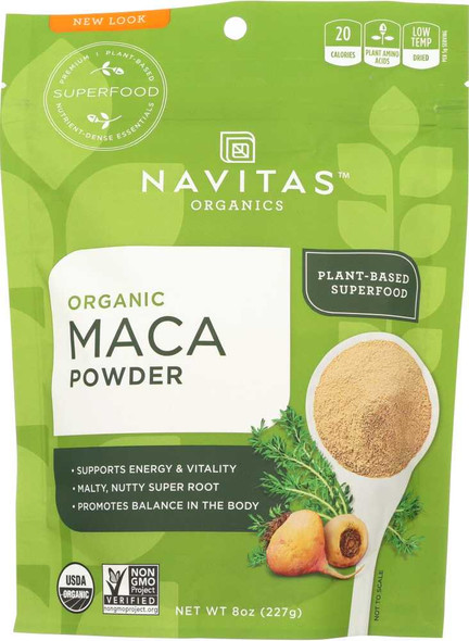 NAVITAS ORGANICS: Organic Raw Maca Powder, 8 oz New