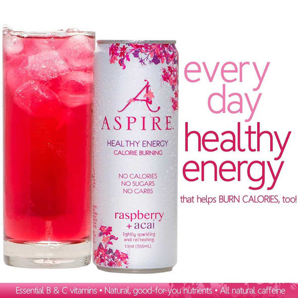 ASPIRE: Raspberry Acai Healthy Energy Drink, 12 fl oz New