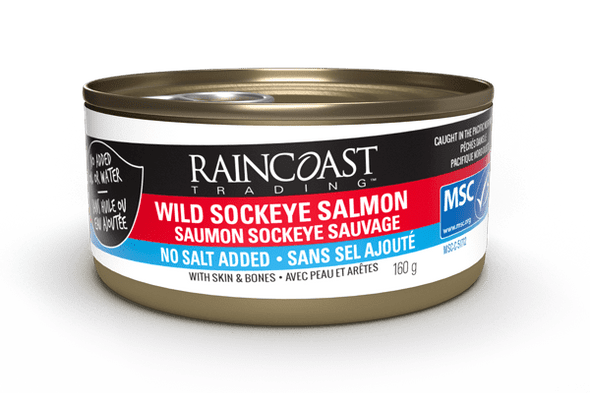 RAINCOAST TRADING: Wild Sockeye Salmon No Salt Added, 5.65 oz New