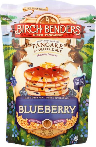 BIRCH BENDERS: Blueberry Pancake and Waffle Mix, 14 oz New