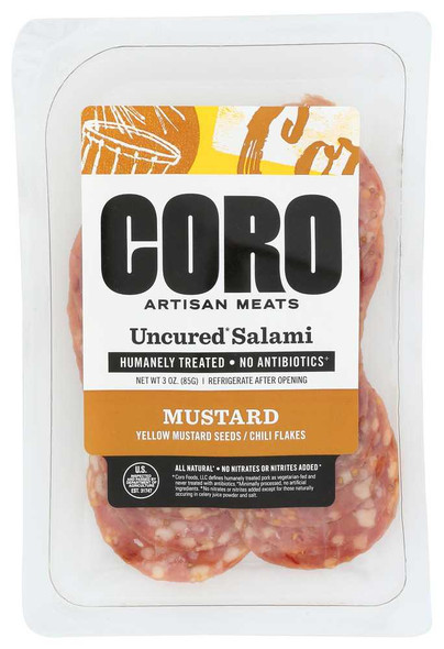 CORO FOODS: Mustard Salami Sliced Pack, 3 oz New
