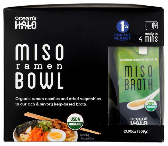 OCEANS HALO: Miso Noodle Bowl, 10.75 oz New
