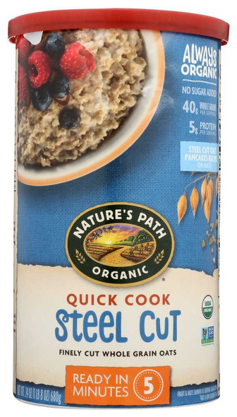 NATURES PATH: Oatmeal Steel Cut Quick Cook Organic, 24 oz New