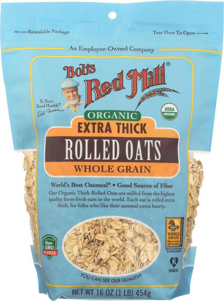 BOBS RED MILL: Organic Extra Thick Rolled Oats, 16 oz New