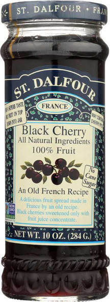ST DALFOUR: All Natural Fruit Spread Black Cherry, 10 oz New