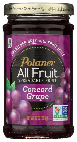 POLANER: Fruit Sprd Grape, 10 oz New