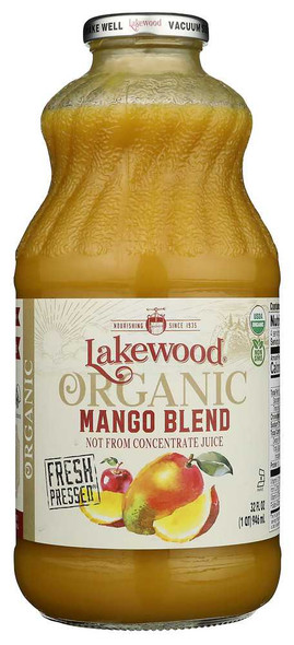 LAKEWOOD ORGANIC: Mango 100% Juice Blend, 32 oz New