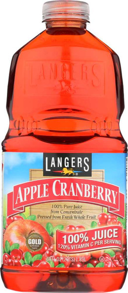 LANGERS: Juice 100% Apple Cranberry, 64 oz New