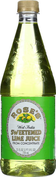 ROSES: Sweetened Lime Juice, 25 oz New