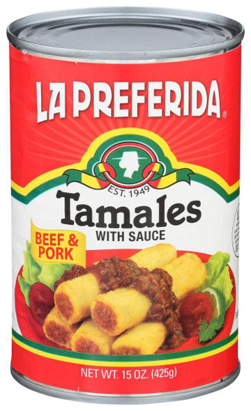 LA PREFERIDA: Beef Pork Tamales, 15 oz New