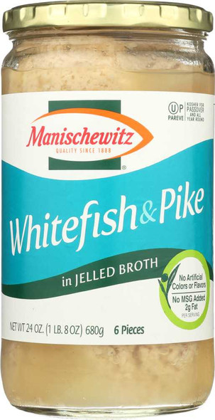 MANISCHEWITZ: Whitefish & Pike in Jelled Broth, 24 Oz New