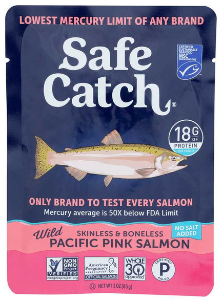 SAFECATCH: Wild Alaska Pink Salmon No Salt Added, 3 oz New