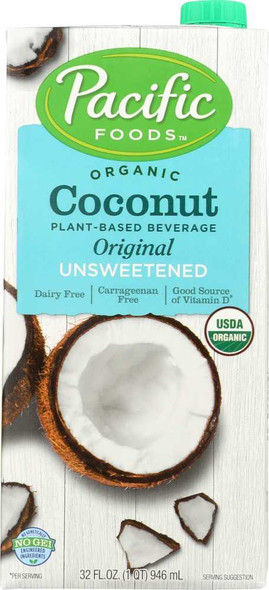 PACIFIC FOODS: Organic Coconut Original Unsweetened Non-Dairy Beverage, 32 oz New