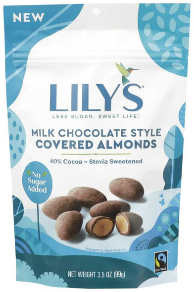 LILYS SWEETS: Milk Chocolate Style Covered Almonds, 3.5 oz New