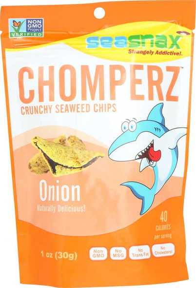 SEA SNAX: Seaweed Chips Chomperz Onion, 1 oz New