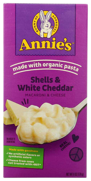 ANNIE'S HOMEGROWN: Shells and White Cheddar, 6 Oz New