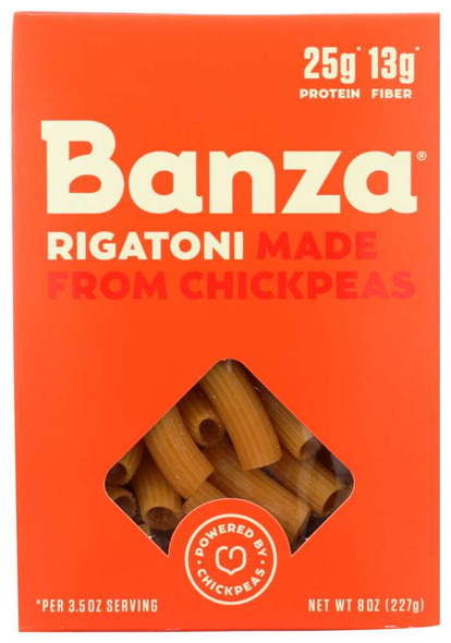 BANZA: Rigatoni Chickpea Pasta, 8 oz New