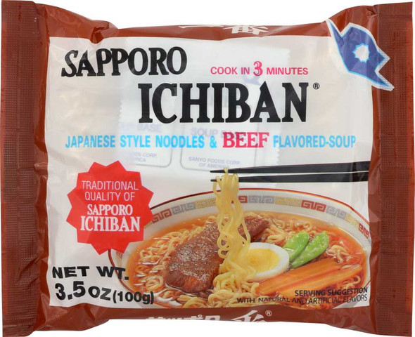 SAPPORO: Noodle Ichiban Beef Flavor, 3.5 oz New