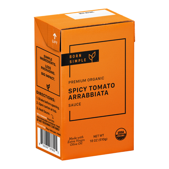 BORN SIMPLE: Sauce Spicy Tomato Arrabbiata, 18 OZ New