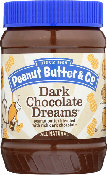 PEANUT BUTTER & CO: Dark Chocolate Dreams Peanut Butter Blended with Rich Dark Chocalate, 16 oz New