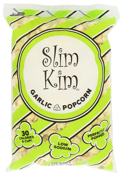 SLIM KIM: Garlic Popcorn, 6 oz New