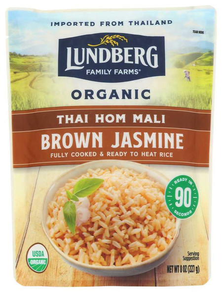 LUNDBERG: Brown Jasmine Thai Hom Mali Rice, 8 oz New