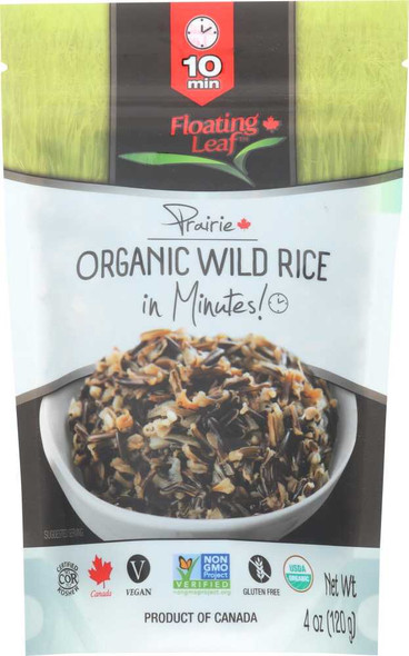 FLOATING LEAF: Organic Wild Rice Minute Ready, 4 oz New