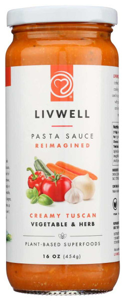 LIVWELL FOODS: Creamy Tuscan Vegetable and Herb Sauce, 16 oz New