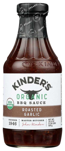 KINDERS: Sauce Bbq Roasted Garlic Organic, 20.5 oz New