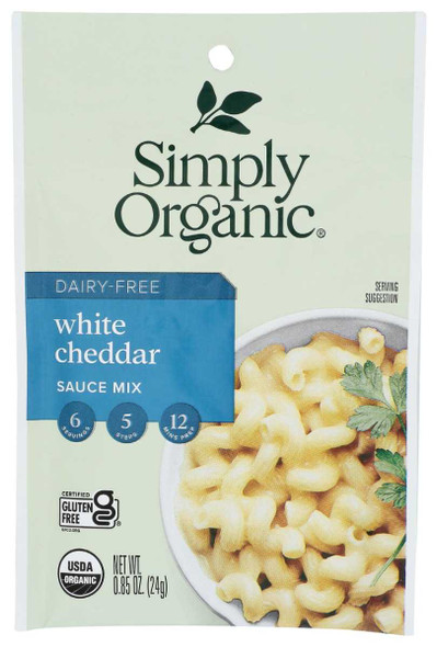 SIMPLY ORGANIC: Dairy Free White Cheddar Sauce Mix, 0.85 oz New