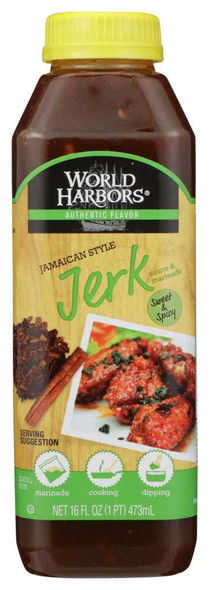 WORLD HARBORS: Jamaican Style Jerk Marinade & Sauce, 16 Oz New