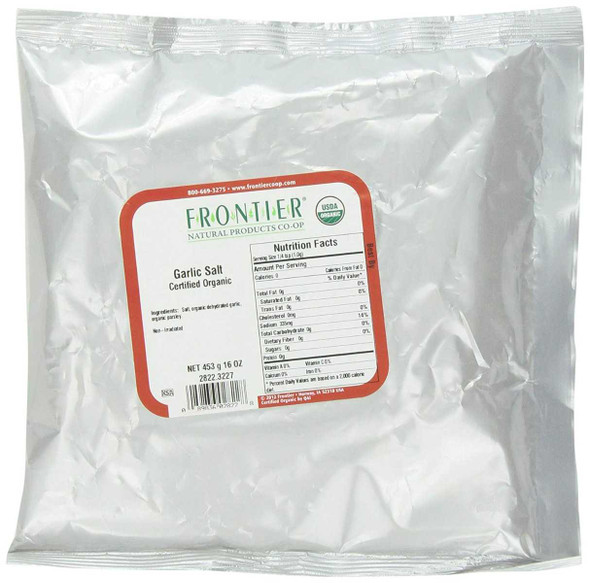 FRONTIER HERB: Garlic Salt Certified Organic, 16 oz New