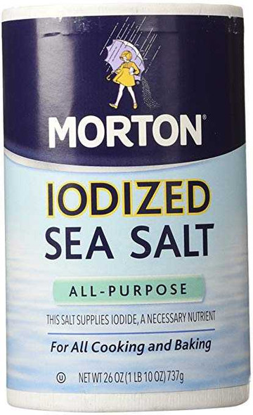 MORTONS: All-Purpose Iodized Sea Salt, 26 oz New
