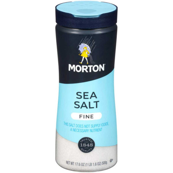 MORTONS: Fine Sea Salt, 17.6 oz New