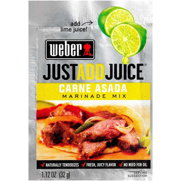 WEBER: Just Add Juice Carne Asada Marinade Mix, 1.12 oz New